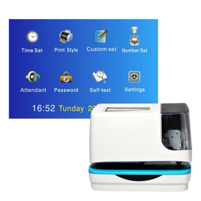 Weiße Digital-Stechuhr-Touch Screen 5 Linien elektronische Datum/Uhrzeit-Stempel-Maschine