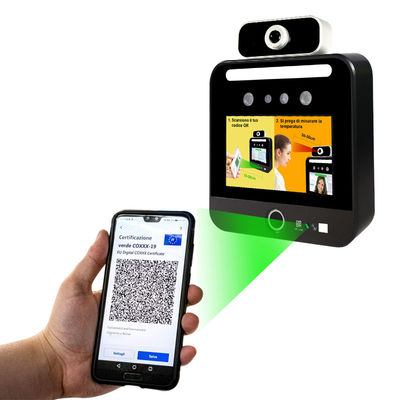 Gesichtserkennungs-Temperatur-Scanner-Kiosk Italiens Verifica C19 alleinstehend