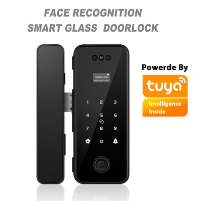 Aluminium-Verschluss-Gesichtserkennungs-Fingerabdruck-Frameless Glastürschloss ABS Tuya Smart