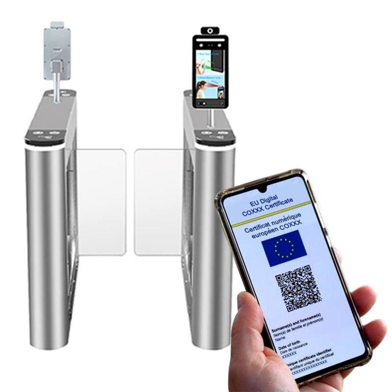 Grün-Durchlauf-Scanner des Italien-Gesundheitszeugnis-Code-Gesichtserkennungs-Temperatur-System-EU Digital Scaricare