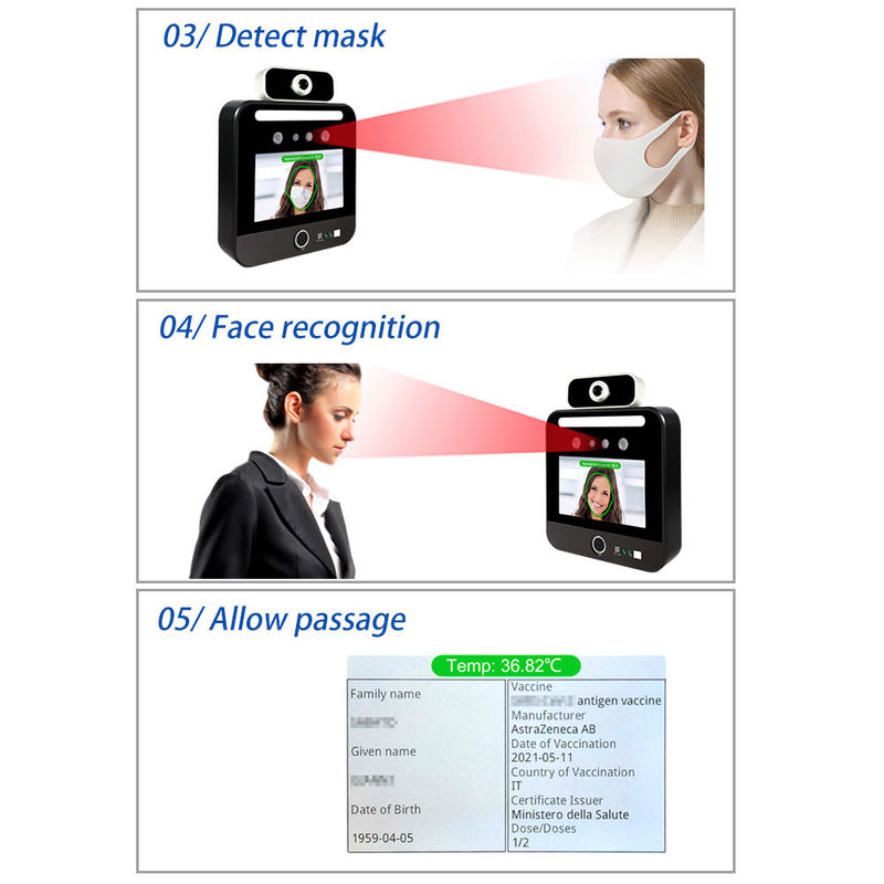 Gesichtserkennungs-Temperatur-Scanner-Kiosk Italiens Verifica C19 alleinstehend
