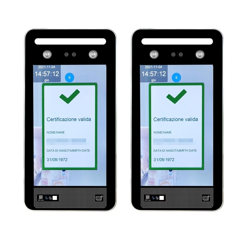 Grün-Durchlauf-QR Code-Leser Facial Recognition Thermometer EU C19 Verifica
