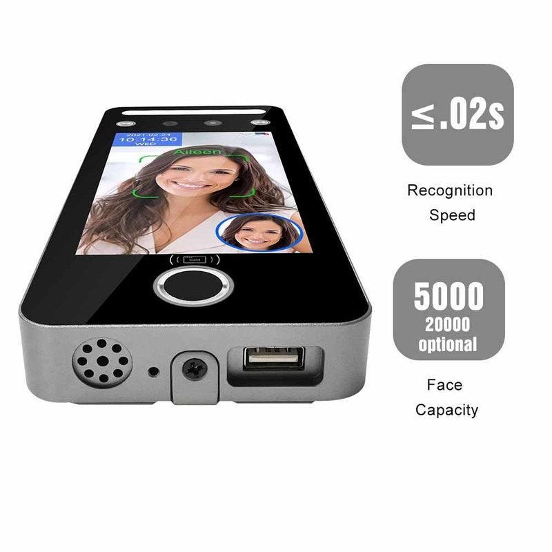 QR Code-Kartenleser 5 Zoll-Zeit-Anwesenheits-Fingerabdruck-Maschine Touchless Gesichts