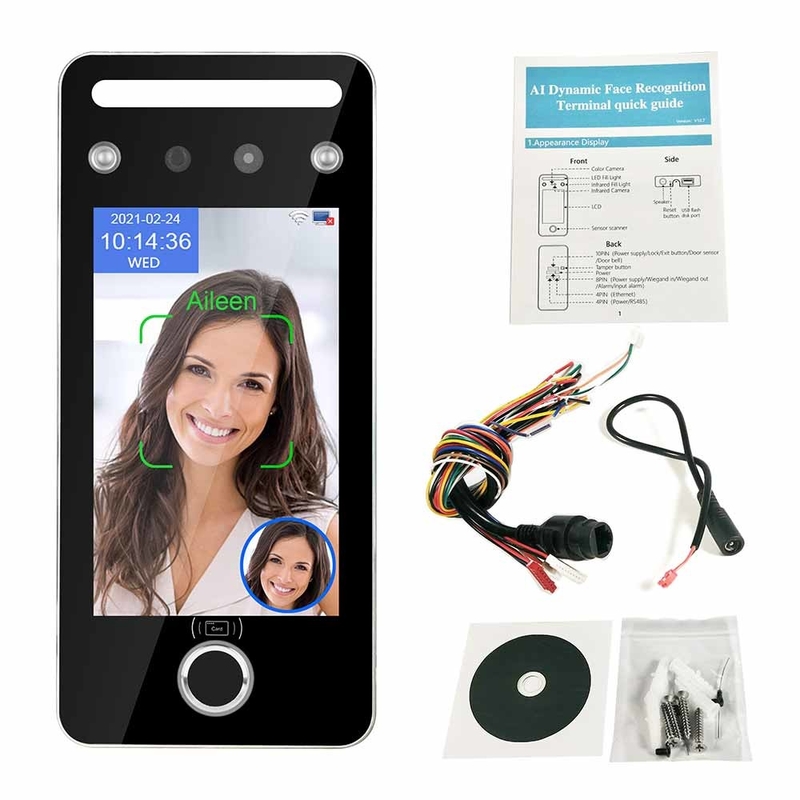 QR Code-Kartenleser 5 Zoll-Zeit-Anwesenheits-Fingerabdruck-Maschine Touchless Gesichts