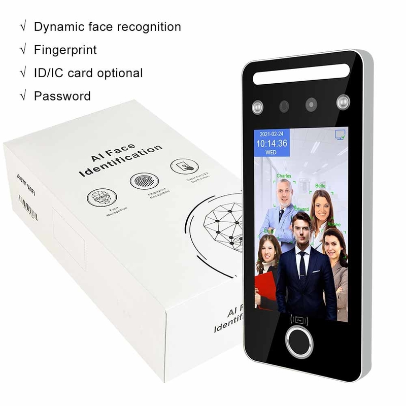 QR Code-Kartenleser 5 Zoll-Zeit-Anwesenheits-Fingerabdruck-Maschine Touchless Gesichts