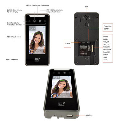 5000 Gesichtskapazität Wifi Cloud Software Mitarbeiterkarte Uhrzeit Biometrische Gesichtsmaschine Anwesenheit Backup Batterie