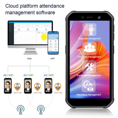 5,5-Zoll-Touchscreen, 0,3 Sekunden schnelle Gesichtserkennung Zeiterfassungsterminal - 5000 Gesichtskapazität für mobile Anwesenheit