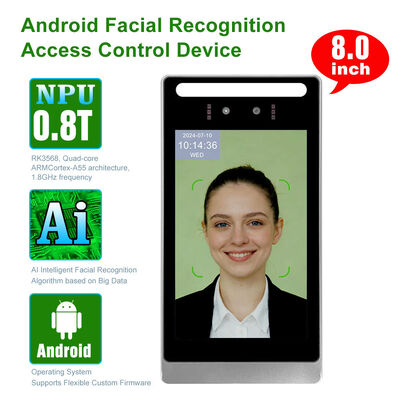 OEM/ODM RK3568 8 Zoll Industrial Android AI Gesichtserkennung Zugriffssteuerungsmaschine für Drehgestell Stativ Tor
