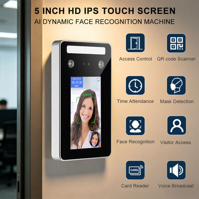 Waterproof AI Dynamic Face Recognition Terminal with RFID Card Recognition Free Software Mobile APP