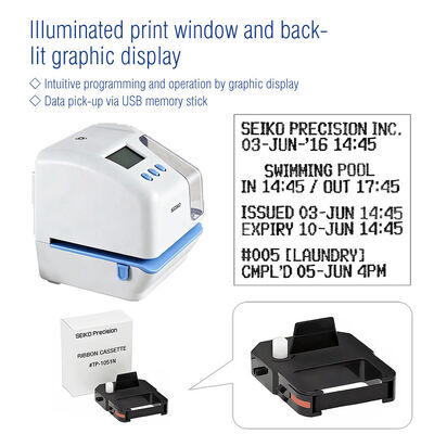 SEIKO TP-50 Zeitstempelmaschine Dokumentenzeitaufnahmegerät mit USB-Kommunikation, Speichersicherung bei Stromausfall und verschobener Zeitdruck