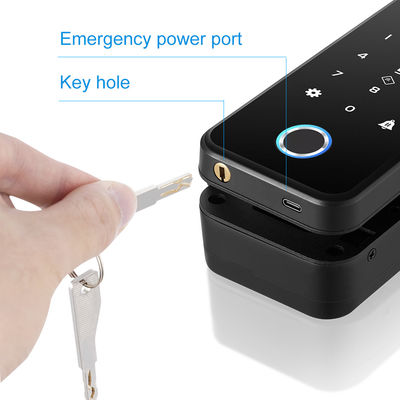 Aluminium-Verschluss-Gesichtserkennungs-Fingerabdruck-Frameless Glastürschloss ABS Tuya Smart